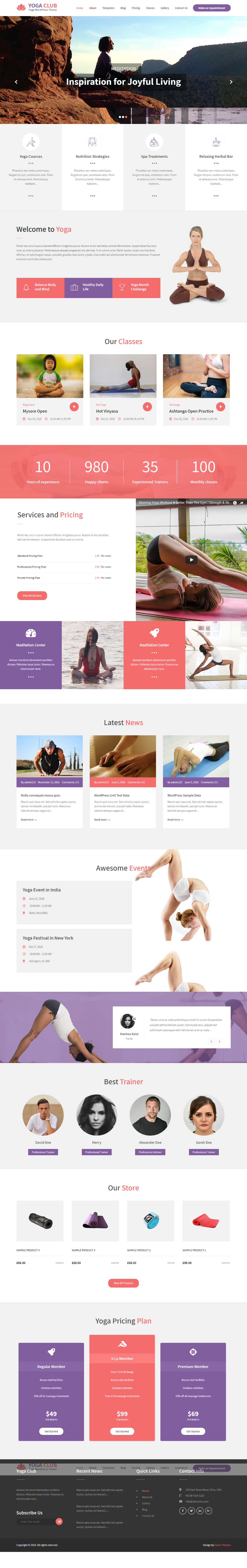 Entry 182692 in Yoga WordPress Theme by Grace Themes