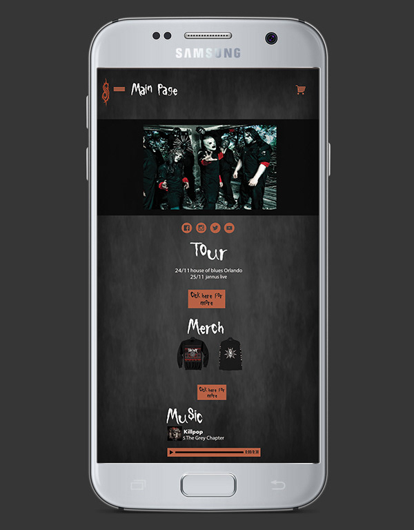 Entry 218558 in Slipknot new website design - Mobile mode by Sarit Graphic Design