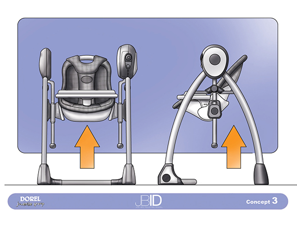 Entry 187078 in Dorel Juvenile Group Baby Swing Renderings by Joel Bell Industrial Design