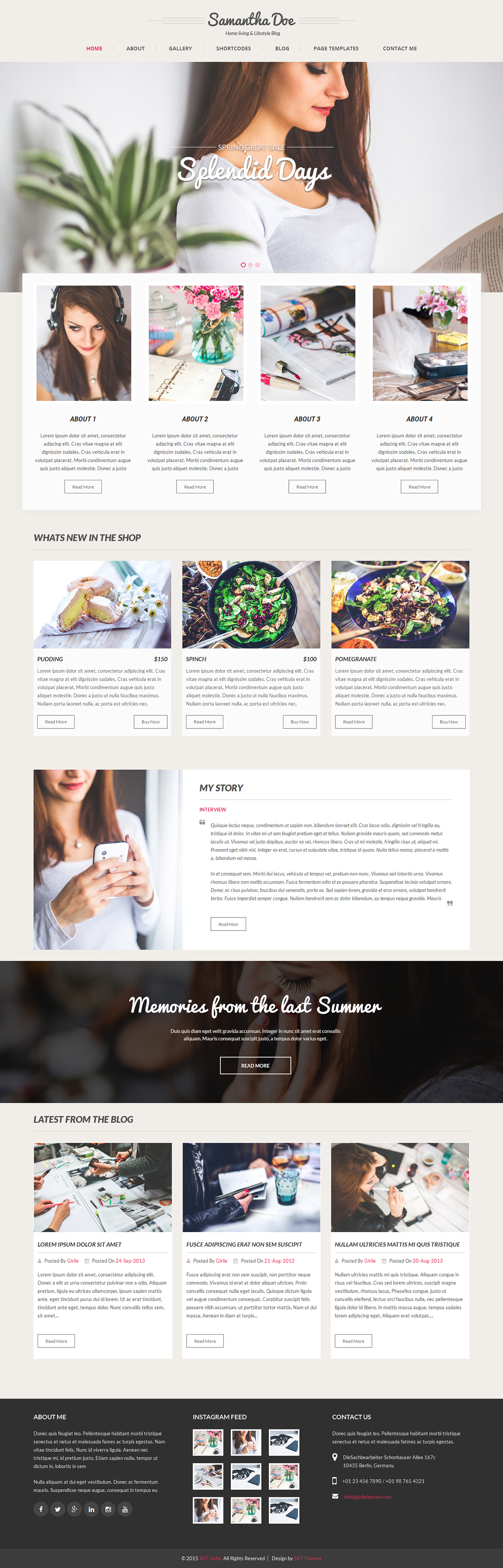 Entry 182577 in Girly WordPress Theme by SKT Themes