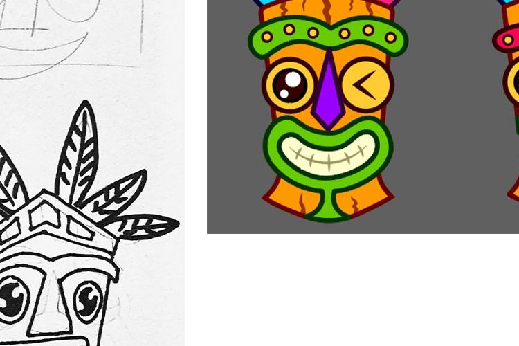 Open Zoomed Related Entry Tiki Masks- From Concept to Final
